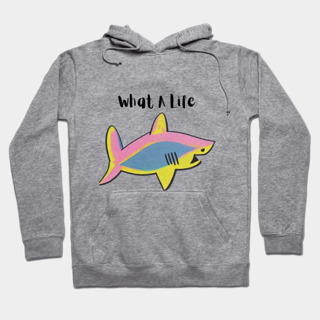 What a shark life! Hoodie by No sitting on the sideline  podcast dad 